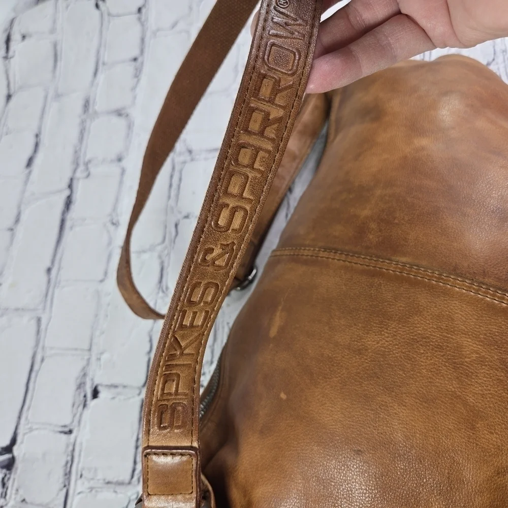 Spikes & Sparrow Ellie brandy cognac brown leather hobo bag purse